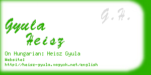 gyula heisz business card